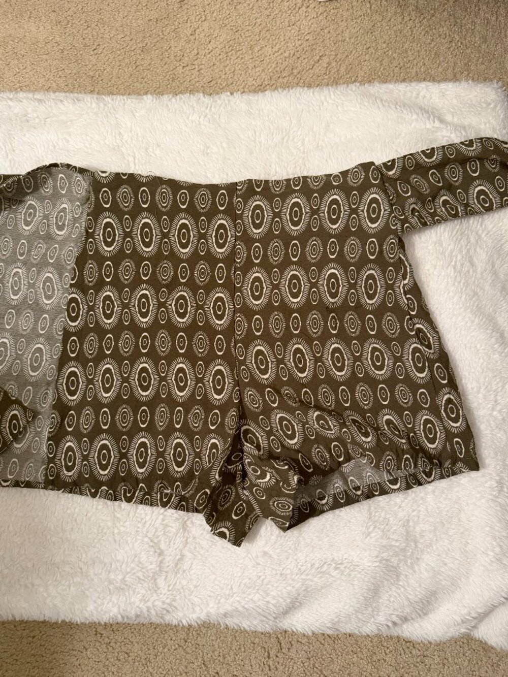 Zara Olive Green Printed Tie-Waist Skort - Picture 2 of 4